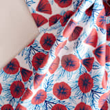 "Painted Poppies" - Tablecloth in Poppy by Katharine Watson - Detail