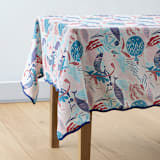 "Fish In The Sea" - Tablecloth in Navy by Morgan Ramberg - Tablecloth
