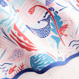 "Fish In The Sea" - Tablecloth in Navy by Morgan Ramberg - Detail