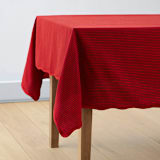 "Painted Ric Rac" - Tablecloth in Burgundy by Rochelle Renee - Tablecloth