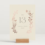 "Queen Anne's Lace" - Table Numbers in Creme Brulee by Jennifer Wick - Displayed (stand not included)