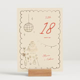 "Party On!" - Table Numbers in Sangria Spark by Zove Ahhh - Displayed (stand not included)