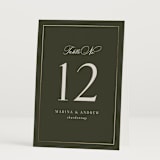 "refined" - Table Numbers in Deep Olive by Nicole Walsh - Folded