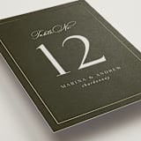 "refined" - Table Numbers in Deep Olive by Nicole Walsh - Detail