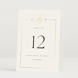 "Framed Monogram" - Table Numbers in Silk by Kelly Schmidt - Folded