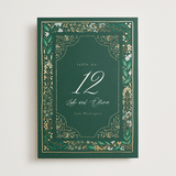 "Illuminated Storybook" - Table Numbers in Evergreen by Alethea and Ruth - Front