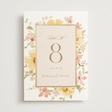 "Jardin" - Table Numbers in Carnation by Everett Paper Goods - Front