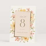 "Jardin" - Table Numbers in Carnation by Everett Paper Goods - Folded
