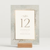 "Effervescent" - Table Numbers in Dove by Meggy Masters - Displayed (stand not included)