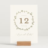 "Canopy" - Table Numbers in Ivy by Everett Paper Goods - Displayed (stand not included)