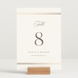 "Classic Elegance" - Table Numbers in Pearl by Nicole Walsh - Displayed (stand not included)