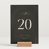 "The Arc" - Table Numbers in Truffle by Vera Lim - Displayed (stand not included)