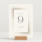 "Flicker" - Table Numbers in Sparkle by Pixel and Hank - Displayed (stand not included)