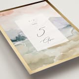 "Mountain" - Table Numbers in Latte by Lori Wemple - Detail