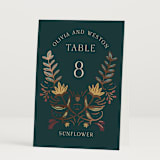"Autumnal Arch" - Table Numbers in Deep Sea by Erin German - Folded