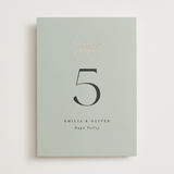 "Gilded Script" - Table Numbers in Sage by Angela Thompson - Front