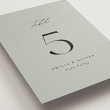 "Gilded Script" - Table Numbers in Sage by Angela Thompson - Detail