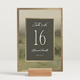 "Hillside" - Table Numbers in Graphite by Everett Paper Goods - Displayed (stand not included)