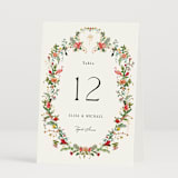 "Tropica" - Table Numbers in Papaya by Susan Moyal - Folded
