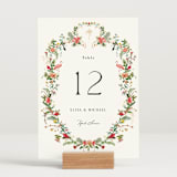 "Tropica" - Table Numbers in Papaya by Susan Moyal - Displayed (stand not included)