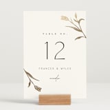 "Perennial" - Table Numbers in Cotton by Amy Kross - Displayed (stand not included)