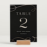 "Black Tie Affair" - Table Numbers in Onyx by Hooray Creative - Displayed (stand not included)