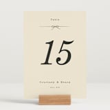 "Bow Tie" - Table Numbers in Ivory by Baumbirdy - Displayed (stand not included)