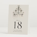 "Hand Illustrated Whimsical Chandelier" - Table Numbers in Noir by Jackie Crawford - Folded