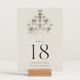 "Hand Illustrated Whimsical Chandelier" - Table Numbers in Noir by Jackie Crawford - Displayed (stand not included)