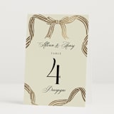 "All Tied Up" - Table Numbers in Champagne by Chris Griffith - Folded