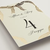 "All Tied Up" - Table Numbers in Champagne by Chris Griffith - Detail