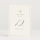 "Here With You" - Table Numbers in Classic Bride by Design Lotus - Folded