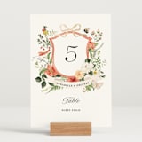 "Fleur" - Table Numbers in Verona Sunset by Sarah Knight - Displayed (stand not included)