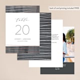 "Geo Chic" - Table Numbers in Charcoal by Hooray Creative - Back of Card Options