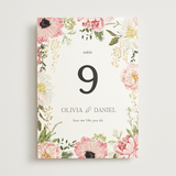 "Timeless Blooms" - Table Numbers in Peony by Susan Moyal - Front