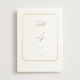 "Monogram in Leaves" - Table Numbers in Pearl by Leah Bisch - Front