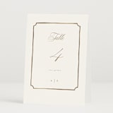 "Monogram in Leaves" - Table Numbers in Pearl by Leah Bisch - Folded