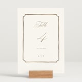 "Monogram in Leaves" - Table Numbers in Pearl by Leah Bisch - Displayed (stand not included)