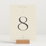 "Walnut" - Table Numbers in Linen by Blustery August - Displayed (stand not included)