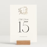 "Rococo" - Table Numbers in Pearl by Jenna Holcomb - Displayed (stand not included)