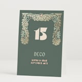 "Nouveau Frame" - Table Numbers in Sage by GeekInk Design - Folded