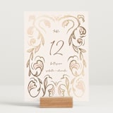 "Bella Bellissima" - Table Numbers in Blush by Ani Somi - Displayed (stand not included)