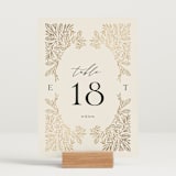"Baroque" - Table Numbers in Cream by Jen Owens - Displayed (stand not included)