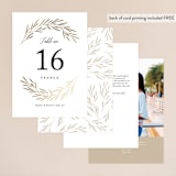 "Gilded Leaves" - Table Numbers in Classic White by Kelly Schmidt - Back of Card Options