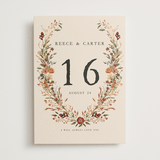 "Monogrammed Floral" - Table Numbers in Harvest by Susan Moyal - Front