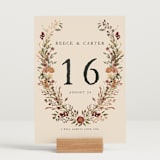 "Monogrammed Floral" - Table Numbers in Harvest by Susan Moyal - Displayed (stand not included)