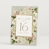 "Floral Tribute" - Table Numbers in Moss by Chris Griffith - Folded