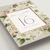 "Floral Tribute" - Table Numbers in Moss by Chris Griffith - Detail