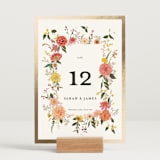 "Enchanting" - Table Numbers in Burgundy by Susan Moyal - Displayed (stand not included)