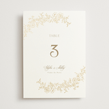 "floral crest" - Table Numbers in Champagne by Cass Loh - Front